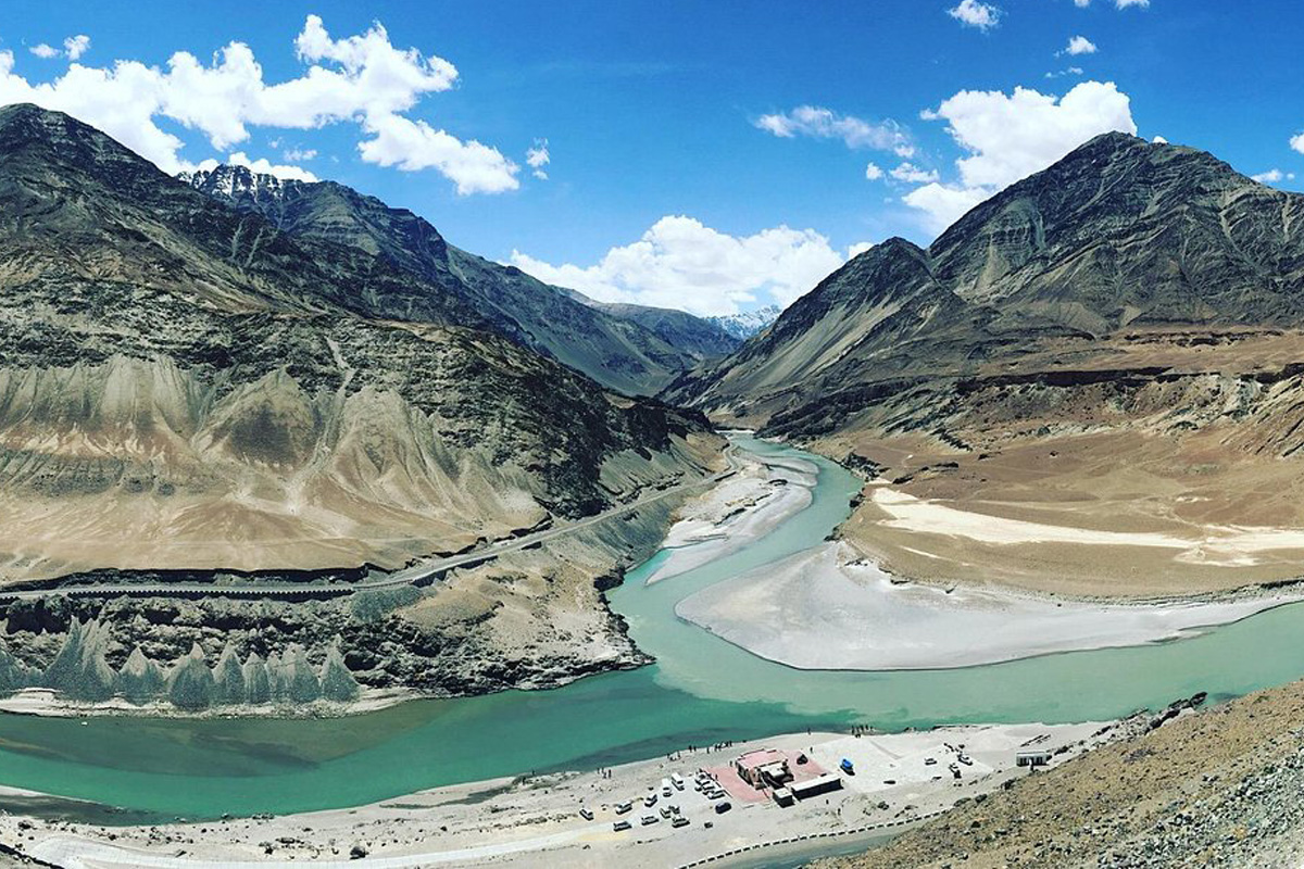 Confluence of Indus and Zanskar River